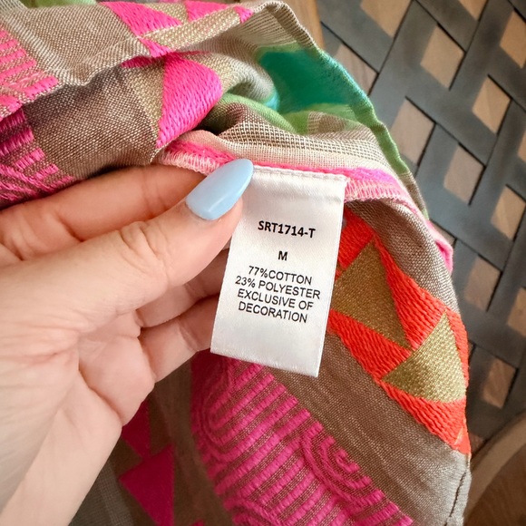 THML Pink, Mint & Orange Striped Tassel Peasant Tunic - Picture 4 of 4